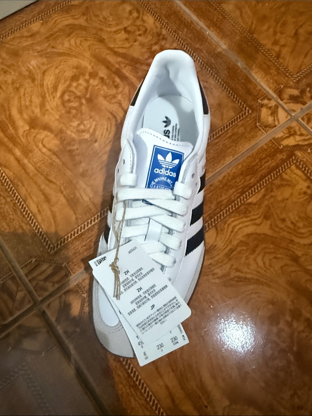 White and Black Samba-Style Women’s Sneaker - Picture 2 of 5